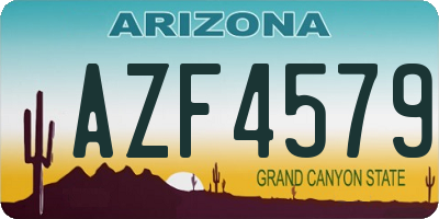 AZ license plate AZF4579