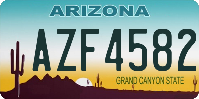 AZ license plate AZF4582