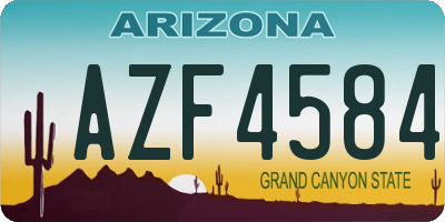 AZ license plate AZF4584