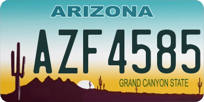 AZ license plate AZF4585