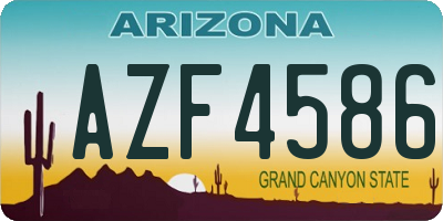 AZ license plate AZF4586