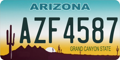 AZ license plate AZF4587
