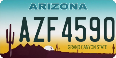 AZ license plate AZF4590