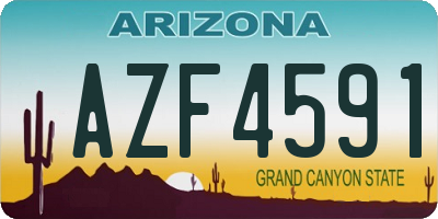 AZ license plate AZF4591