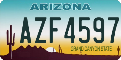 AZ license plate AZF4597