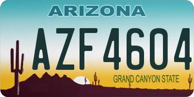 AZ license plate AZF4604