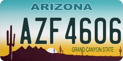 AZ license plate AZF4606