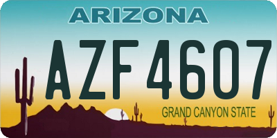 AZ license plate AZF4607
