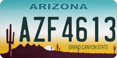 AZ license plate AZF4613