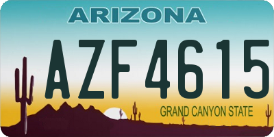 AZ license plate AZF4615