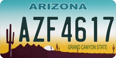 AZ license plate AZF4617