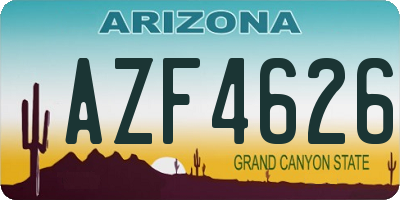 AZ license plate AZF4626