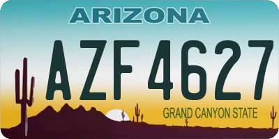 AZ license plate AZF4627