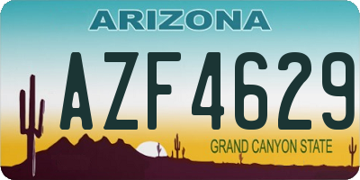 AZ license plate AZF4629