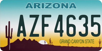 AZ license plate AZF4635
