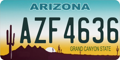 AZ license plate AZF4636