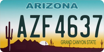AZ license plate AZF4637