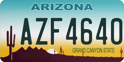 AZ license plate AZF4640