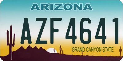AZ license plate AZF4641