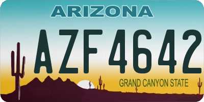 AZ license plate AZF4642