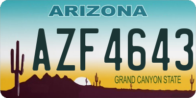 AZ license plate AZF4643