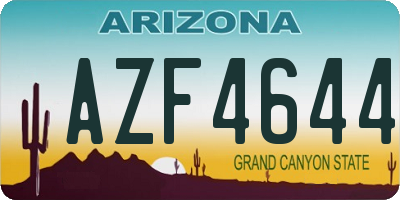 AZ license plate AZF4644
