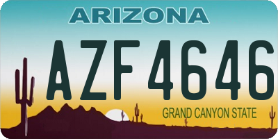 AZ license plate AZF4646