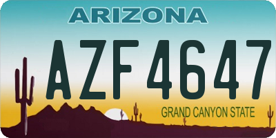 AZ license plate AZF4647