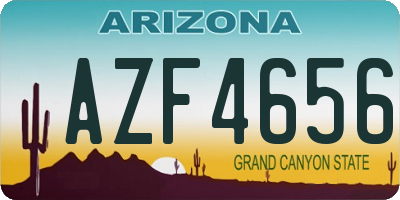 AZ license plate AZF4656