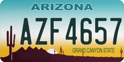 AZ license plate AZF4657