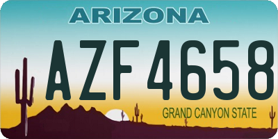 AZ license plate AZF4658