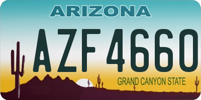 AZ license plate AZF4660