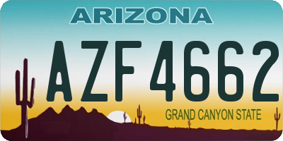 AZ license plate AZF4662
