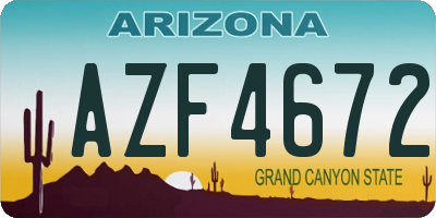AZ license plate AZF4672