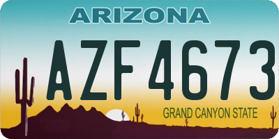 AZ license plate AZF4673