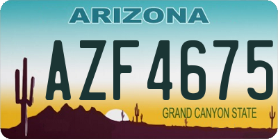 AZ license plate AZF4675