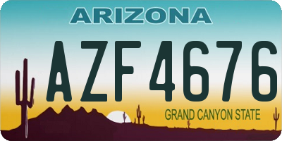 AZ license plate AZF4676