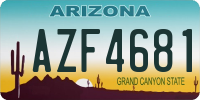 AZ license plate AZF4681