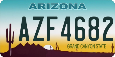 AZ license plate AZF4682