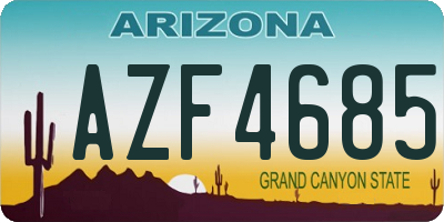 AZ license plate AZF4685