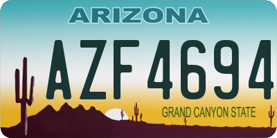 AZ license plate AZF4694