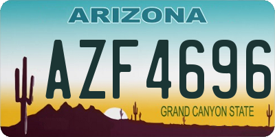 AZ license plate AZF4696