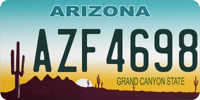 AZ license plate AZF4698