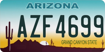 AZ license plate AZF4699