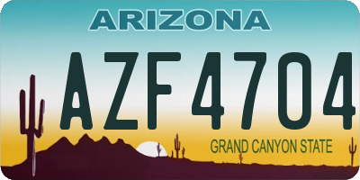 AZ license plate AZF4704
