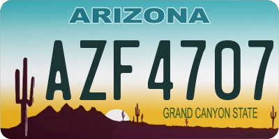 AZ license plate AZF4707