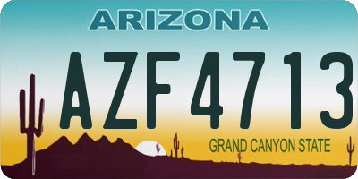 AZ license plate AZF4713
