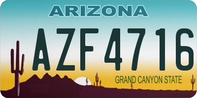AZ license plate AZF4716