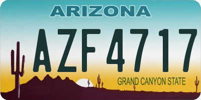 AZ license plate AZF4717