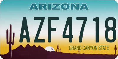 AZ license plate AZF4718